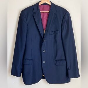 J. Crew Men's Navy 100% Wool Legacy Blazer 42R Suit Jacket Sport Coat